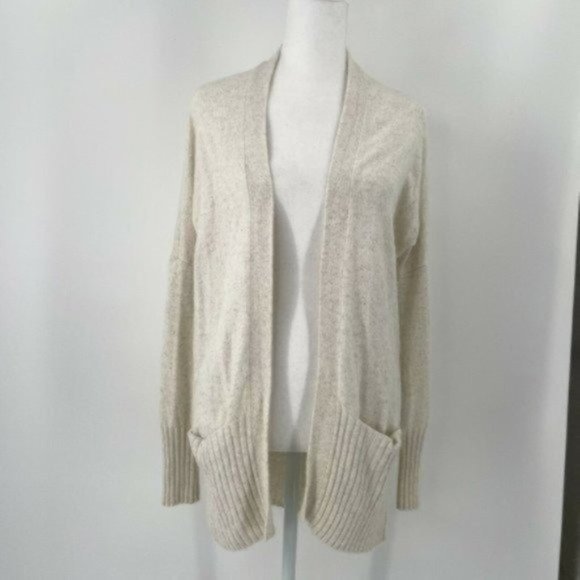 Aritzia Sweaters - Aritzia Talula Angora Cashmere Blend Cream Pocket Front Cardigan Sweater XXS